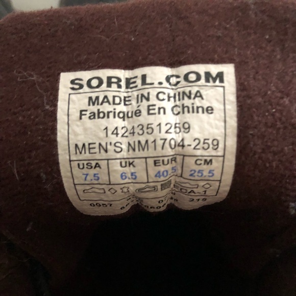 Men’s 7.5 Sorel boots